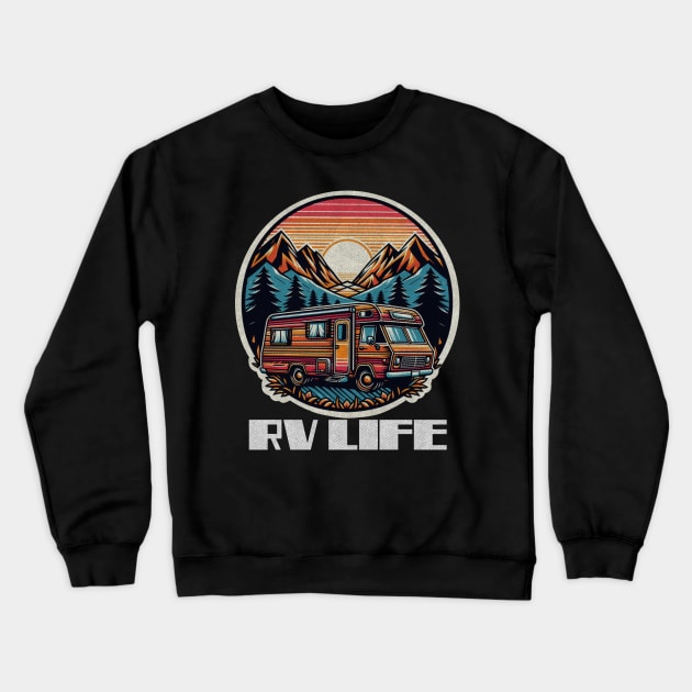 Happy RV life Crewneck Sweatshirt by Tofuvanman